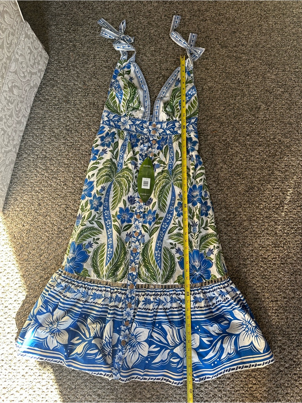 FARM Rio Blue & Green Tropicance Midi Dress - Picture 9 of 12